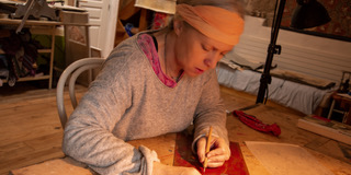 sophie gerin dans son atelier this is Not Belgium art gallery