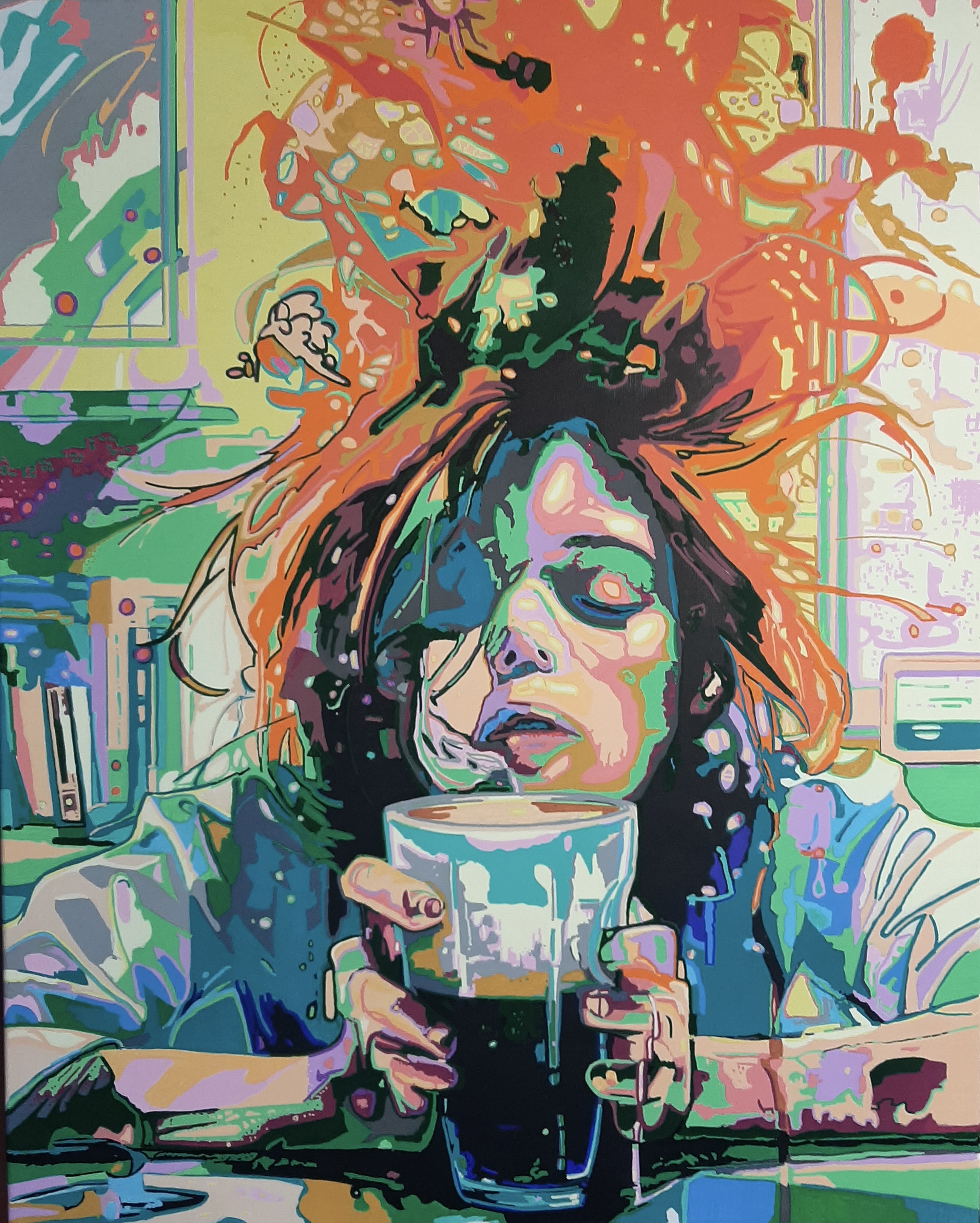 Meisje drinkt caffeine boost