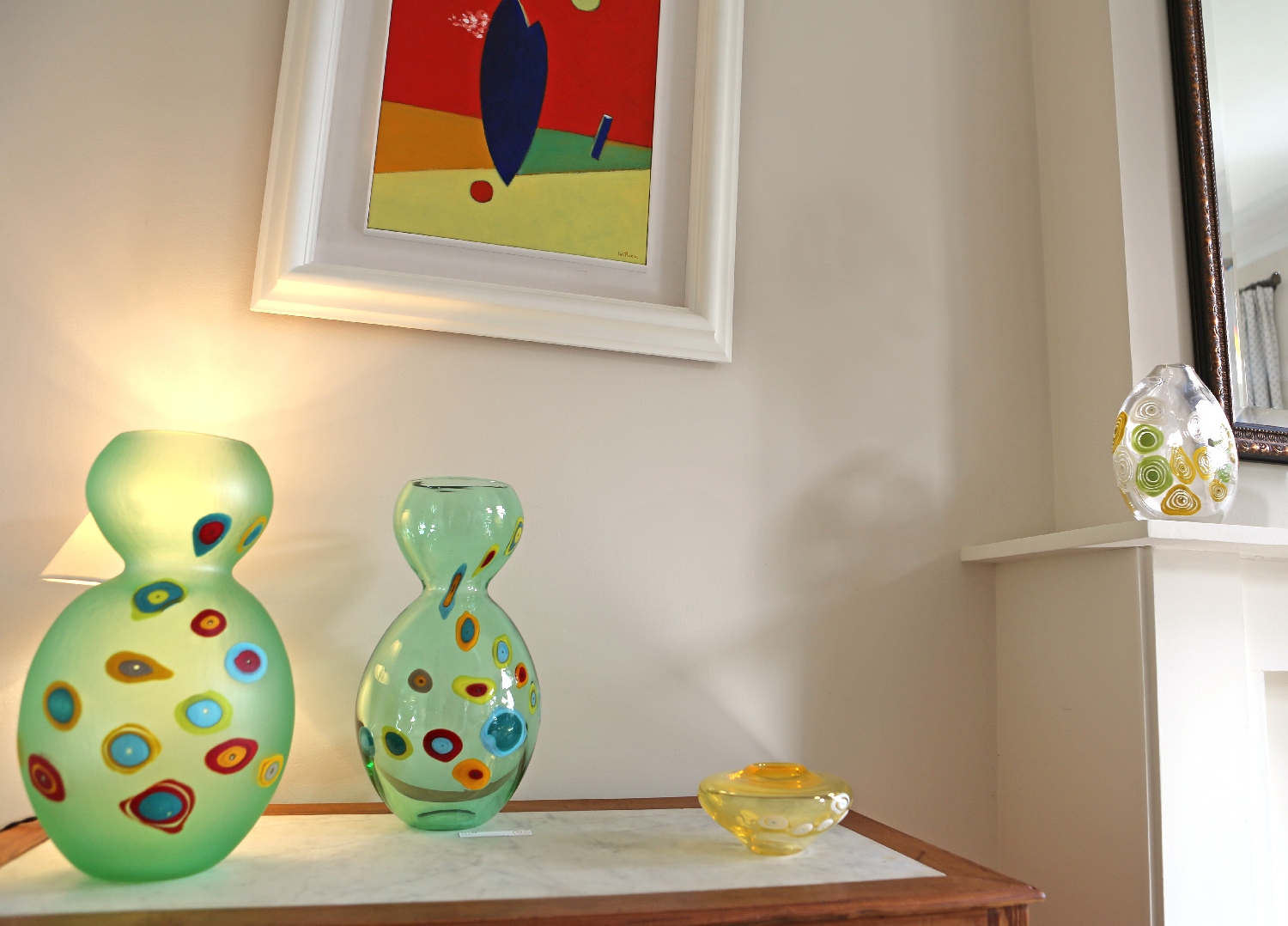 Seeds, mouth blown glass vessel made in collaboration with a glass master from Murano