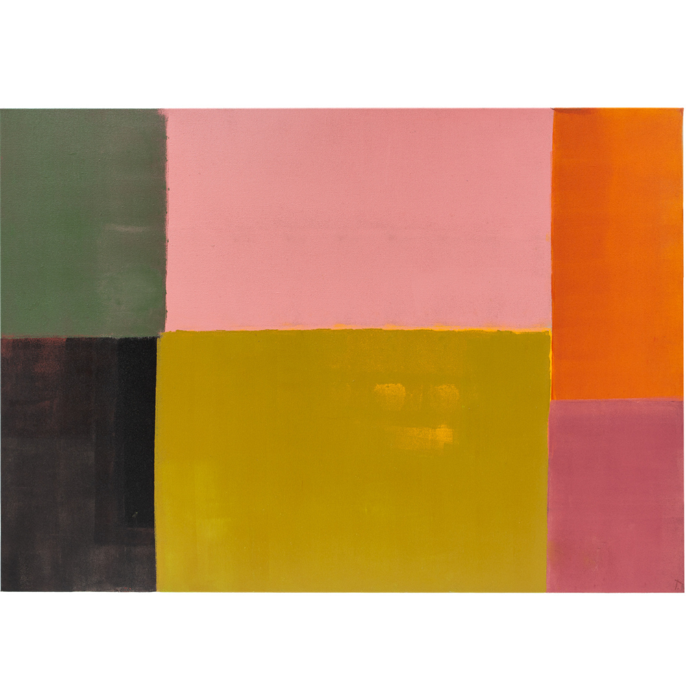Grande toile abstraite à motifs géométriques aux couleurs vives  
