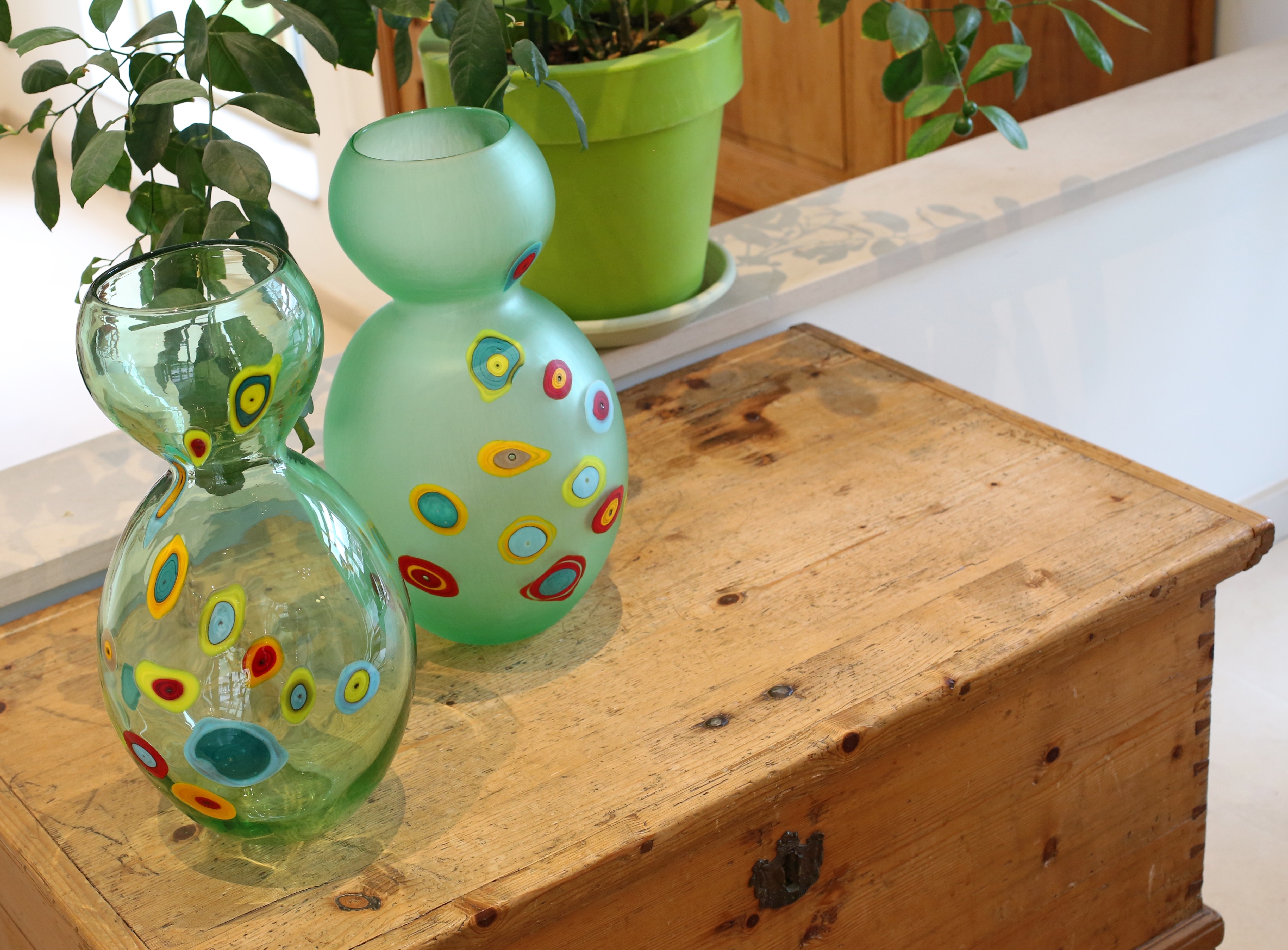 Seeds, mouth blown glass vessel made in collaboration with a glass master from Murano