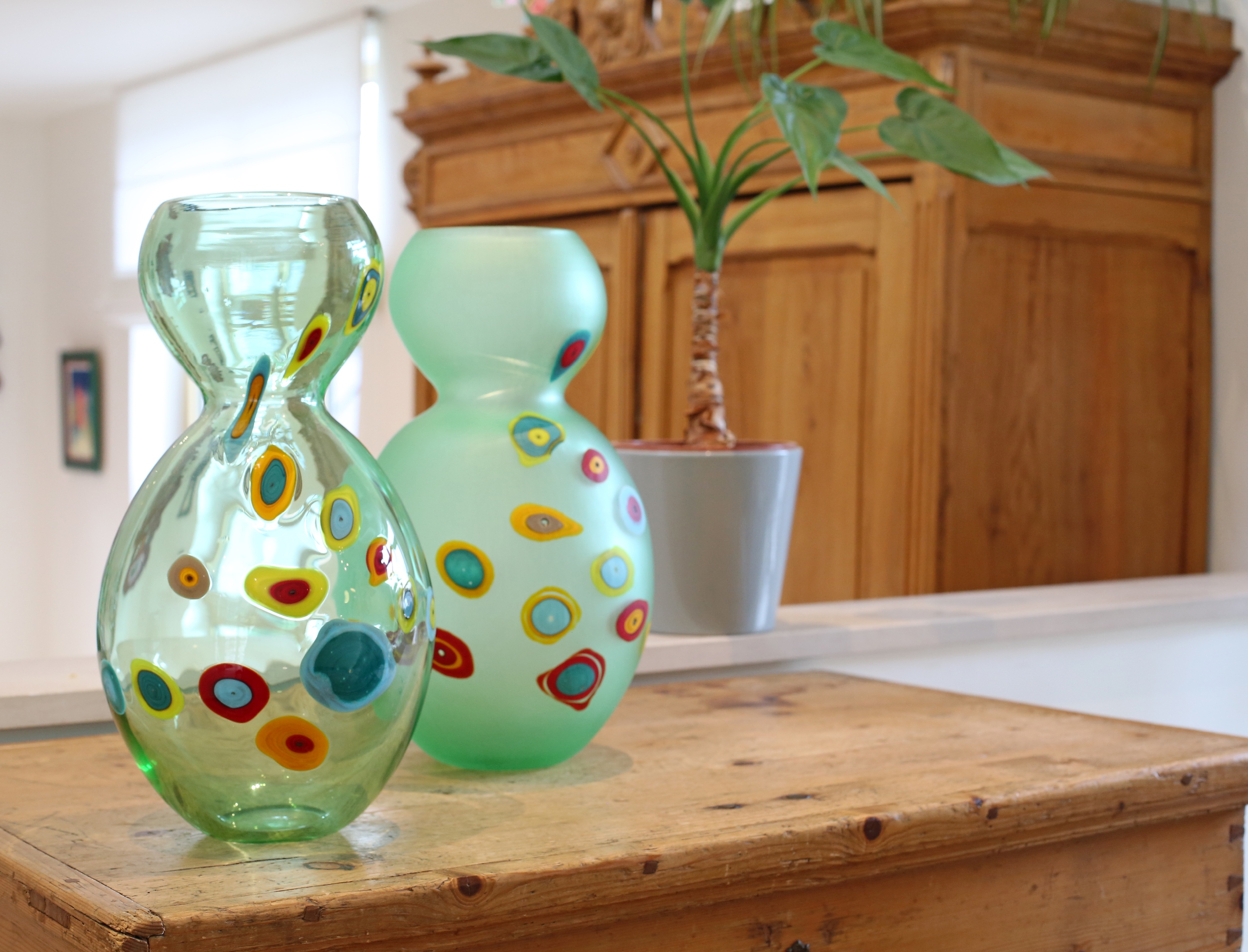 Seeds, mouth blown glass vessel made in collaboration with a glass master from Murano