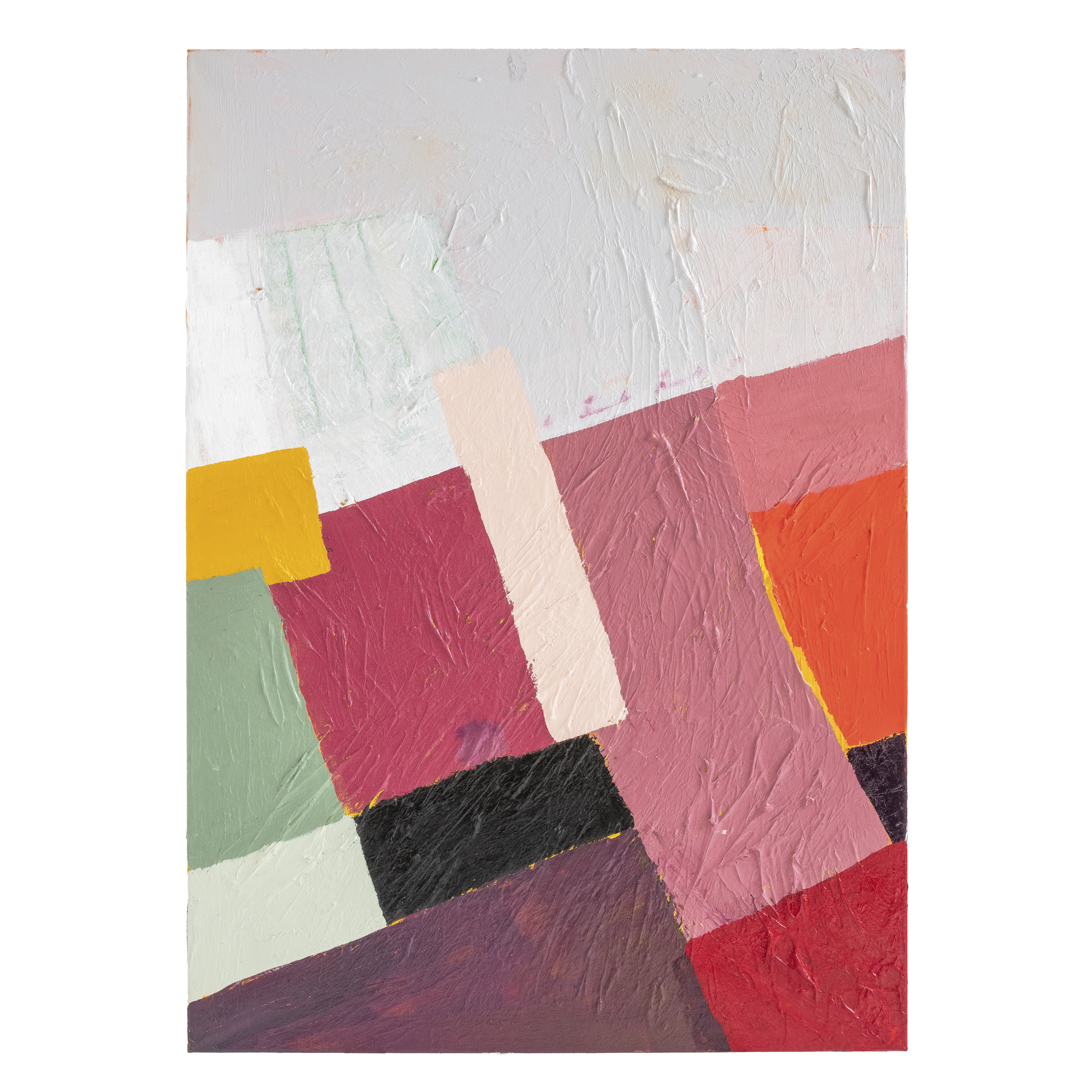 Grande toile abstraite à motifs géométriques aux couleurs vives  