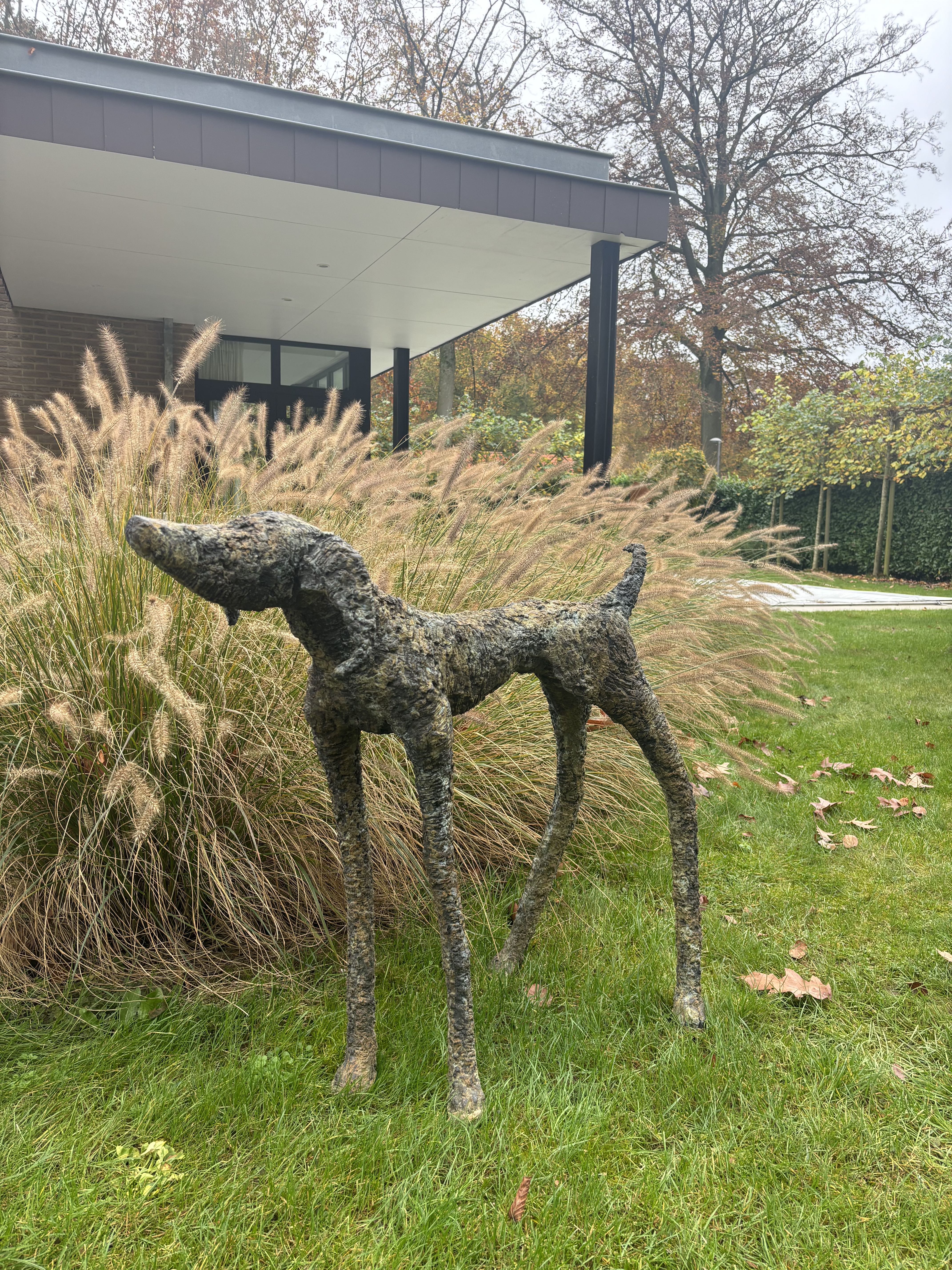 dog sculpture in bronze 