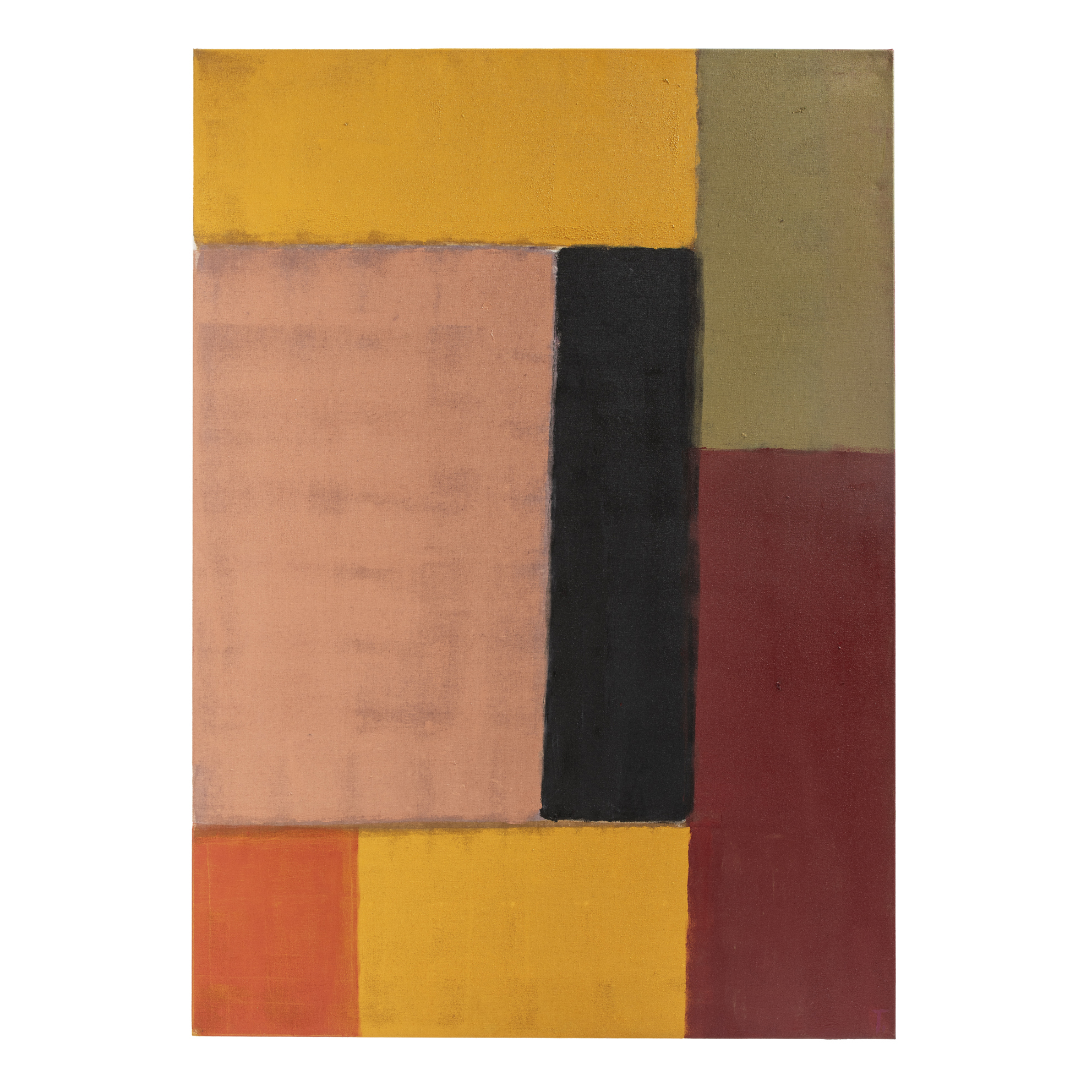Grande toile abstraite à motifs géométriques aux couleurs vives  