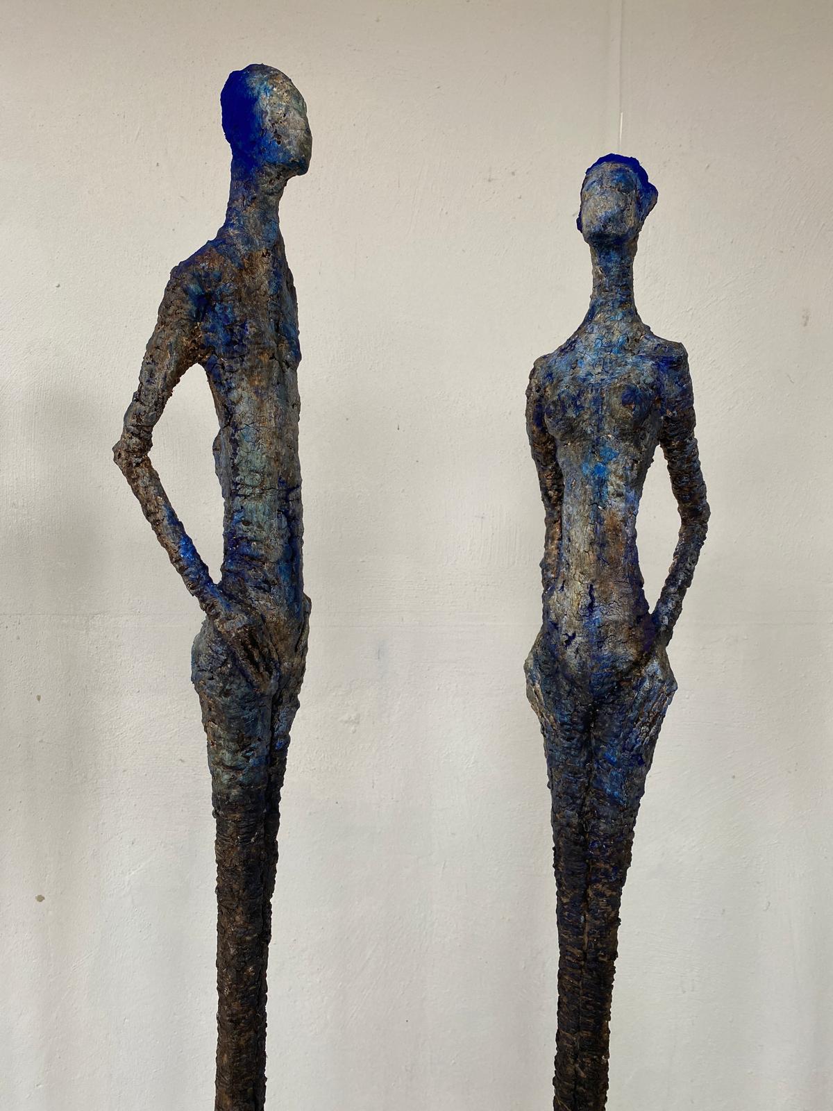blue print mixed media sculpture