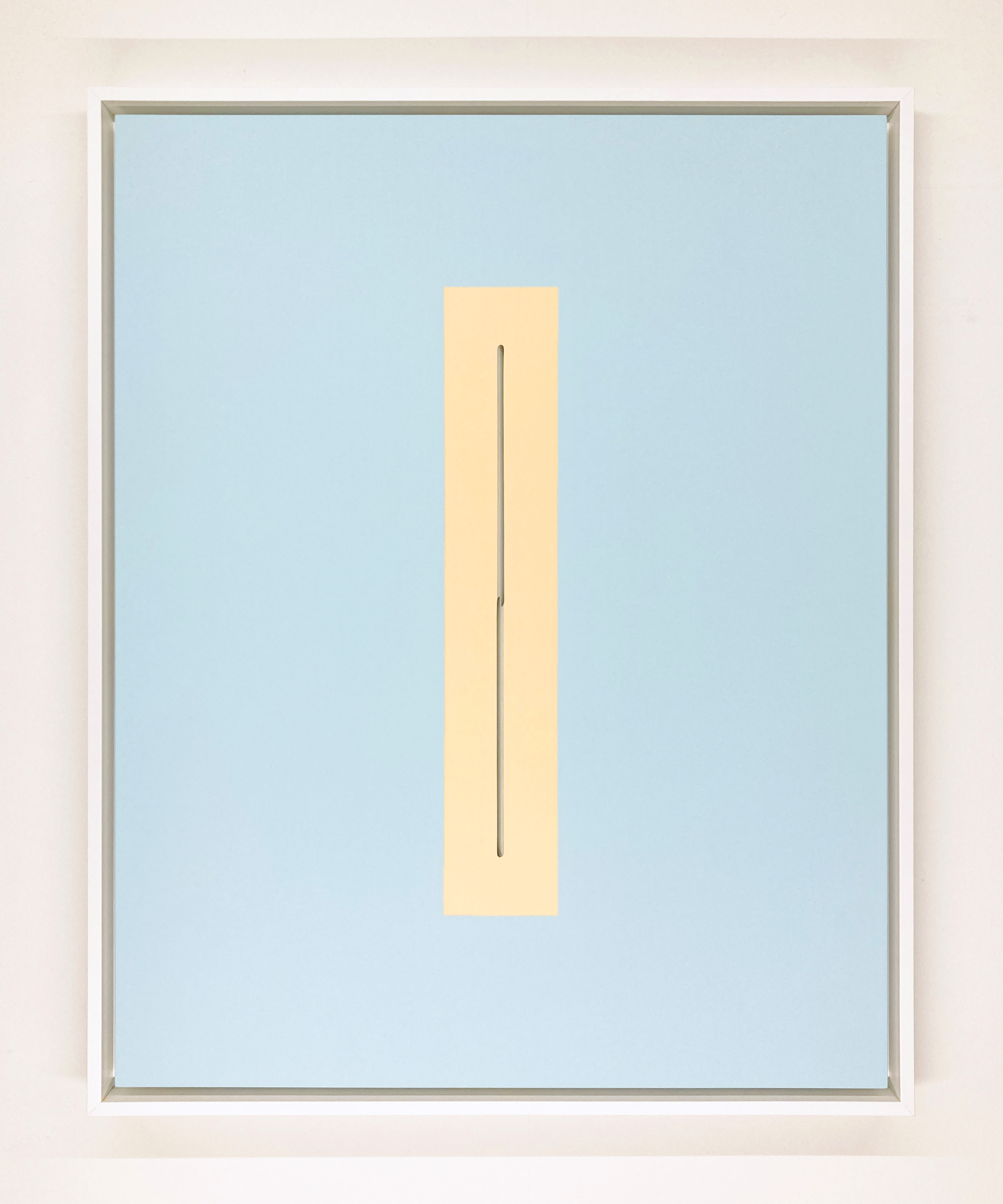 Rectangle orangé sur bleu, double découpe