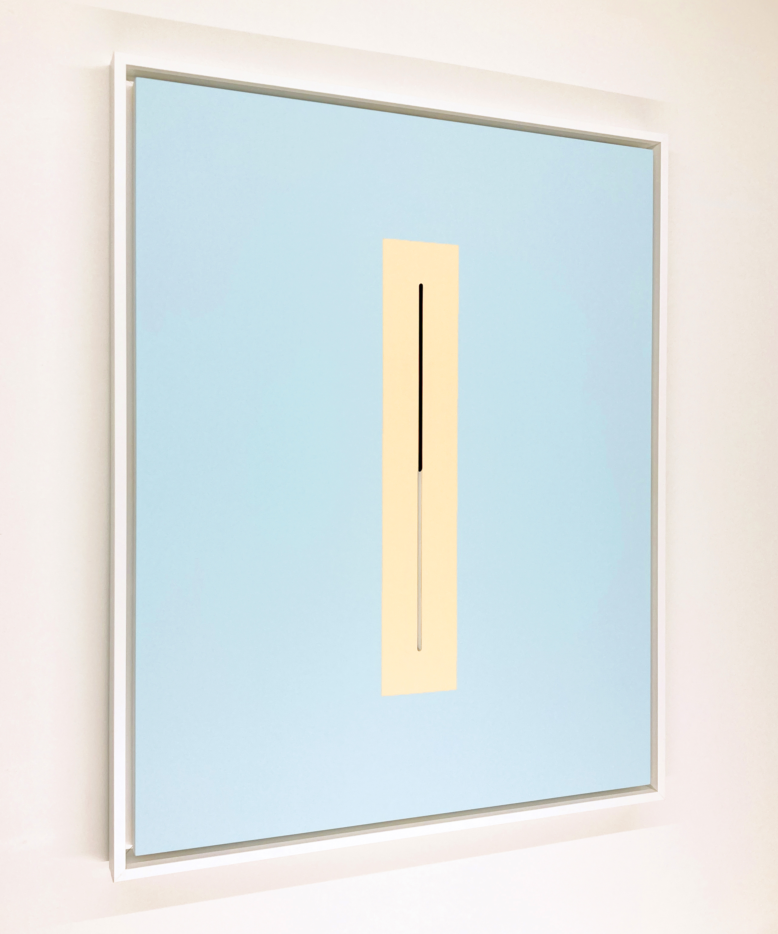 Rectangle orangé sur bleu, double découpe