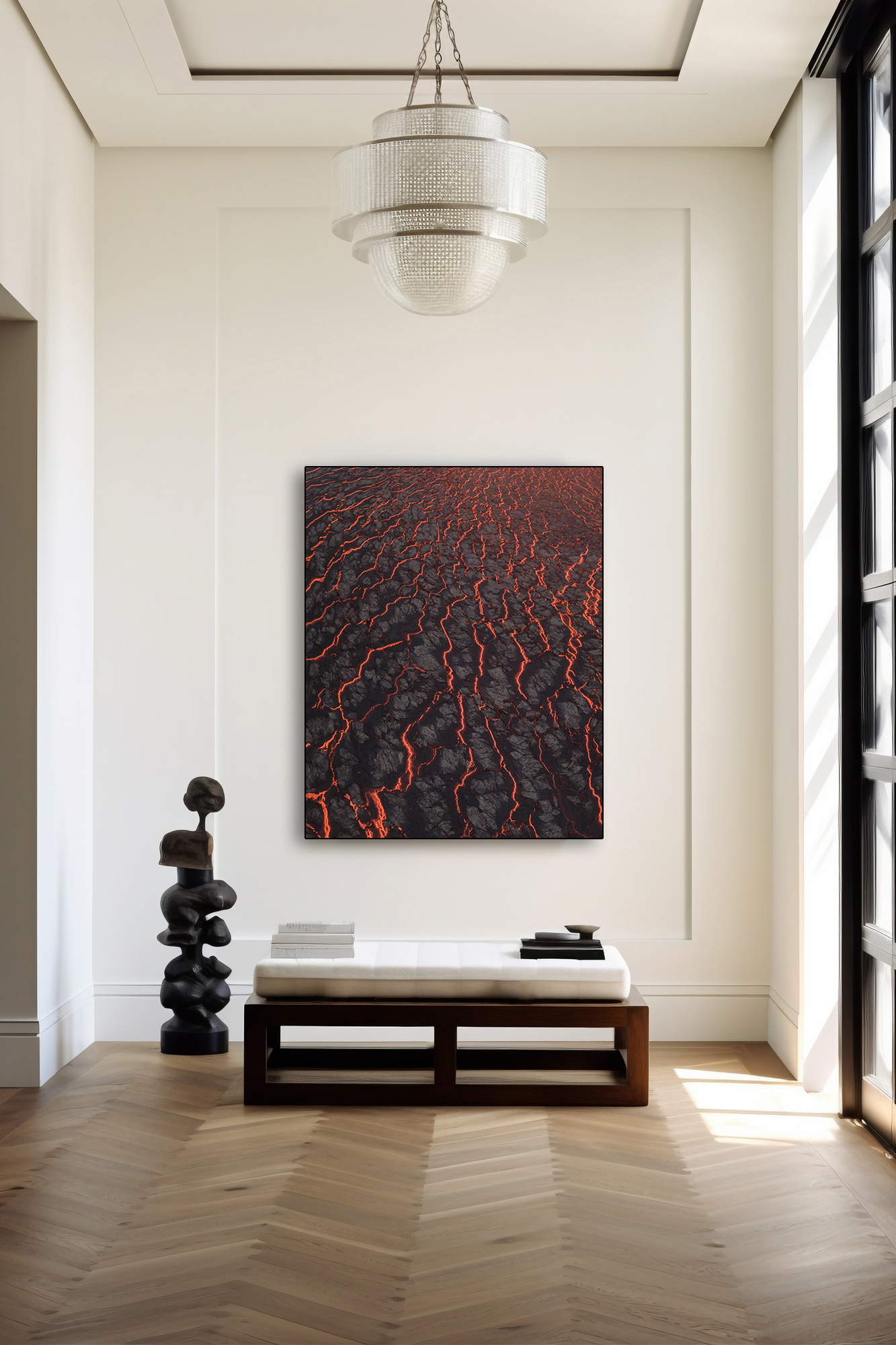 Brain Network en contexte, accroché au mur.