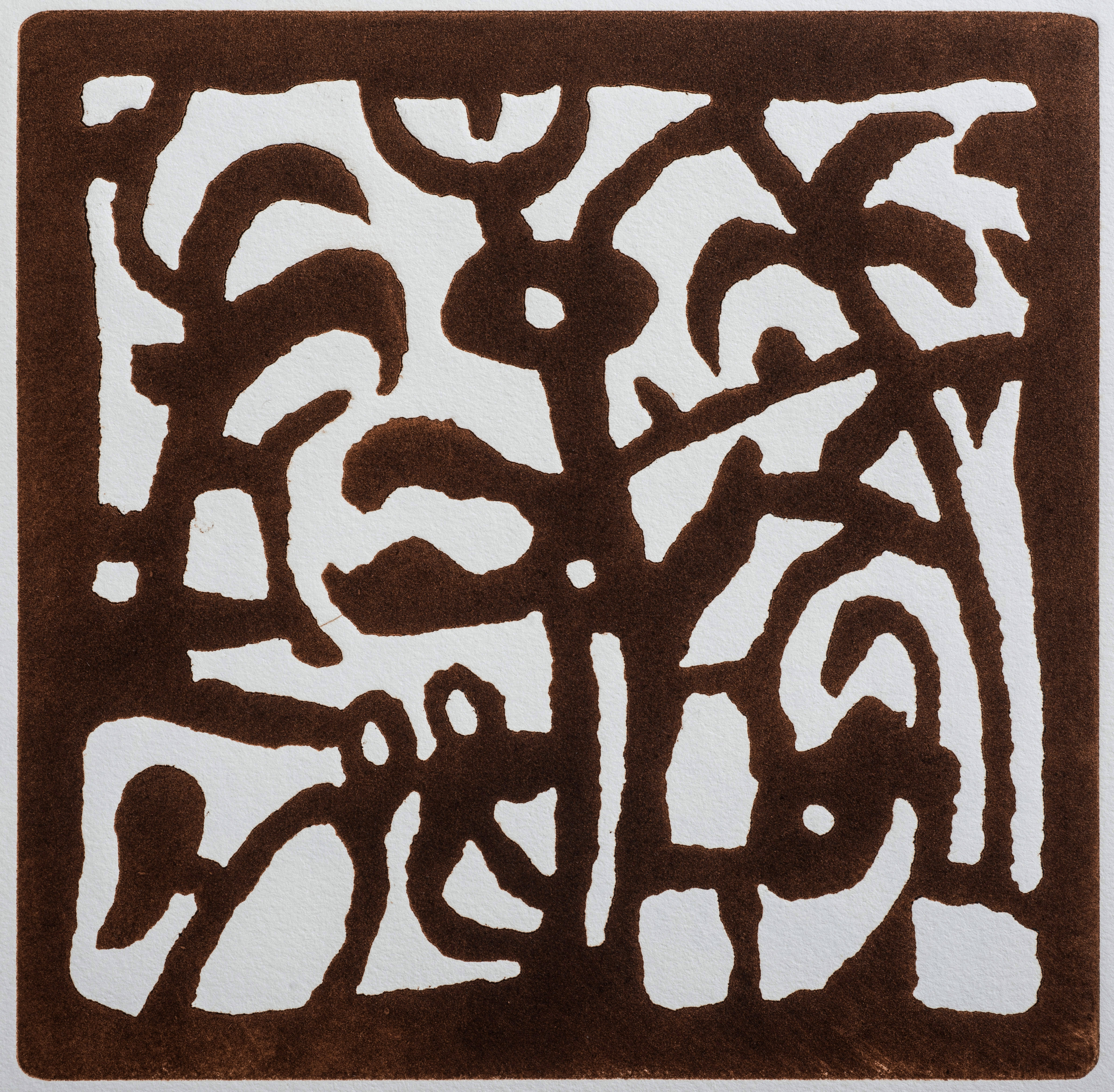 gravure de edmundo Solari paysage tons bruns et blanc