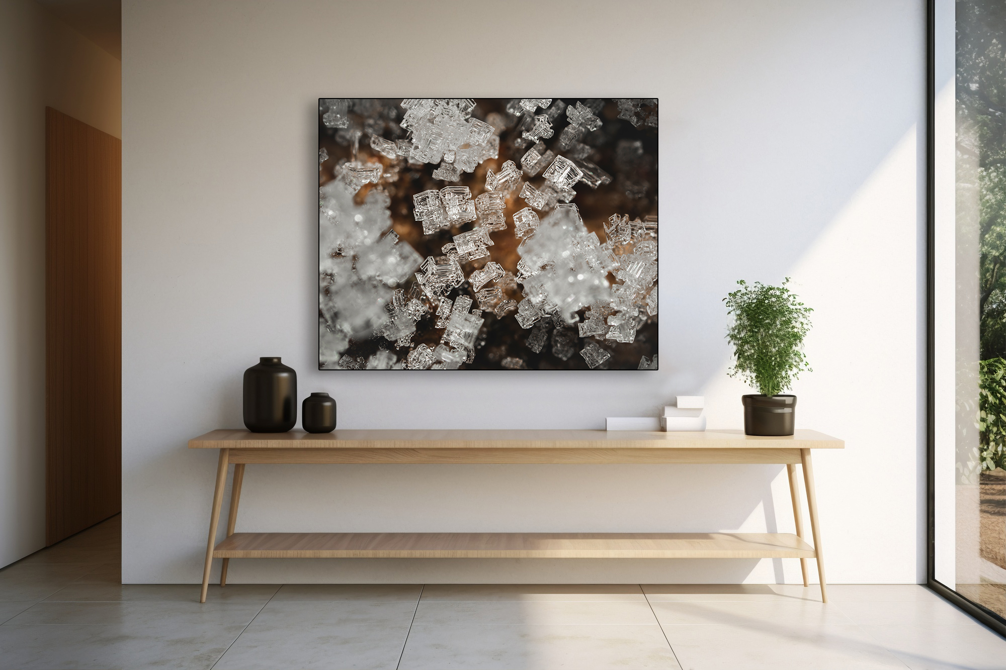 Tesseract en contexte, accroché au mur.