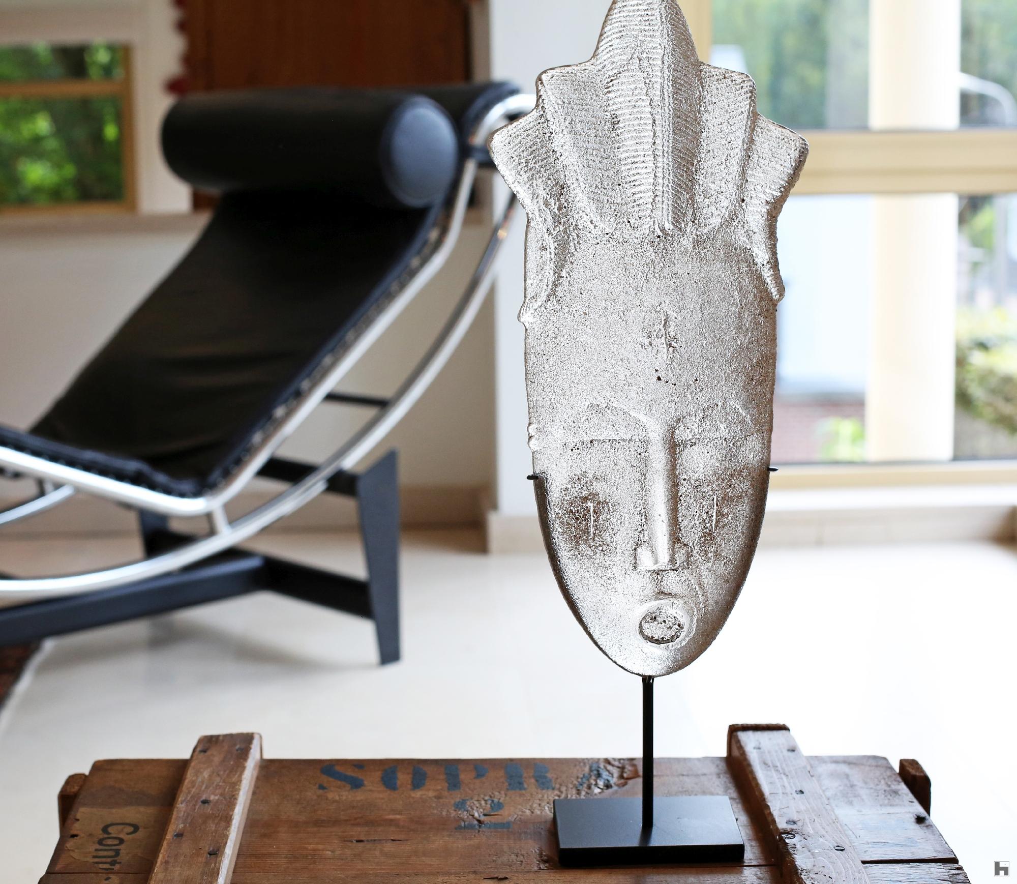Roots, Baoule mask in cast glass
