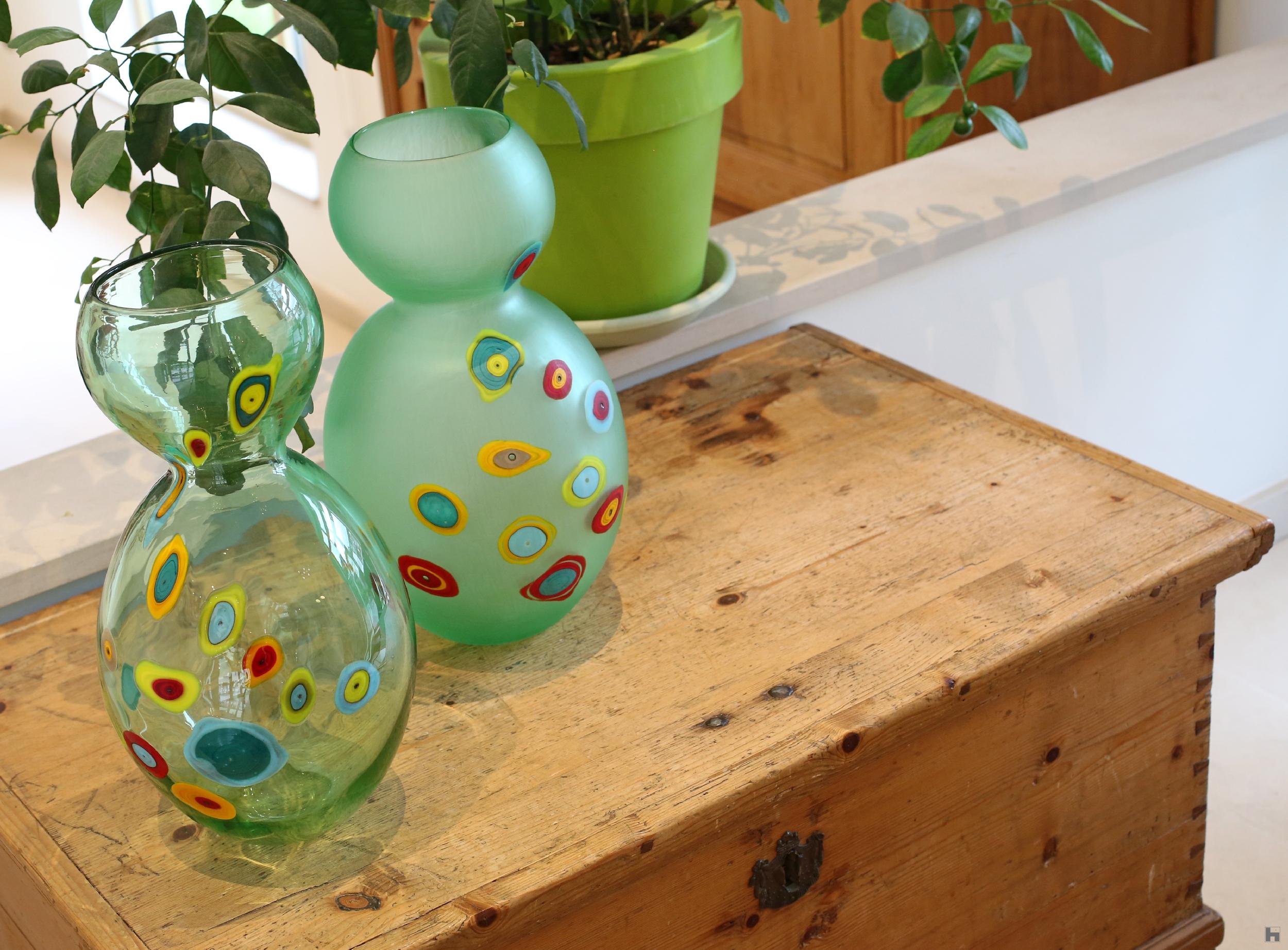 Seeds, mouth blown glass vessel made in collaboration with a glass master from Murano