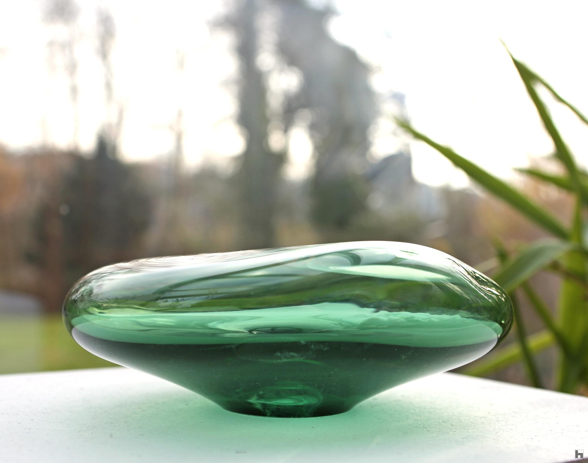 Seeds, blown glass pebble, forest green & red