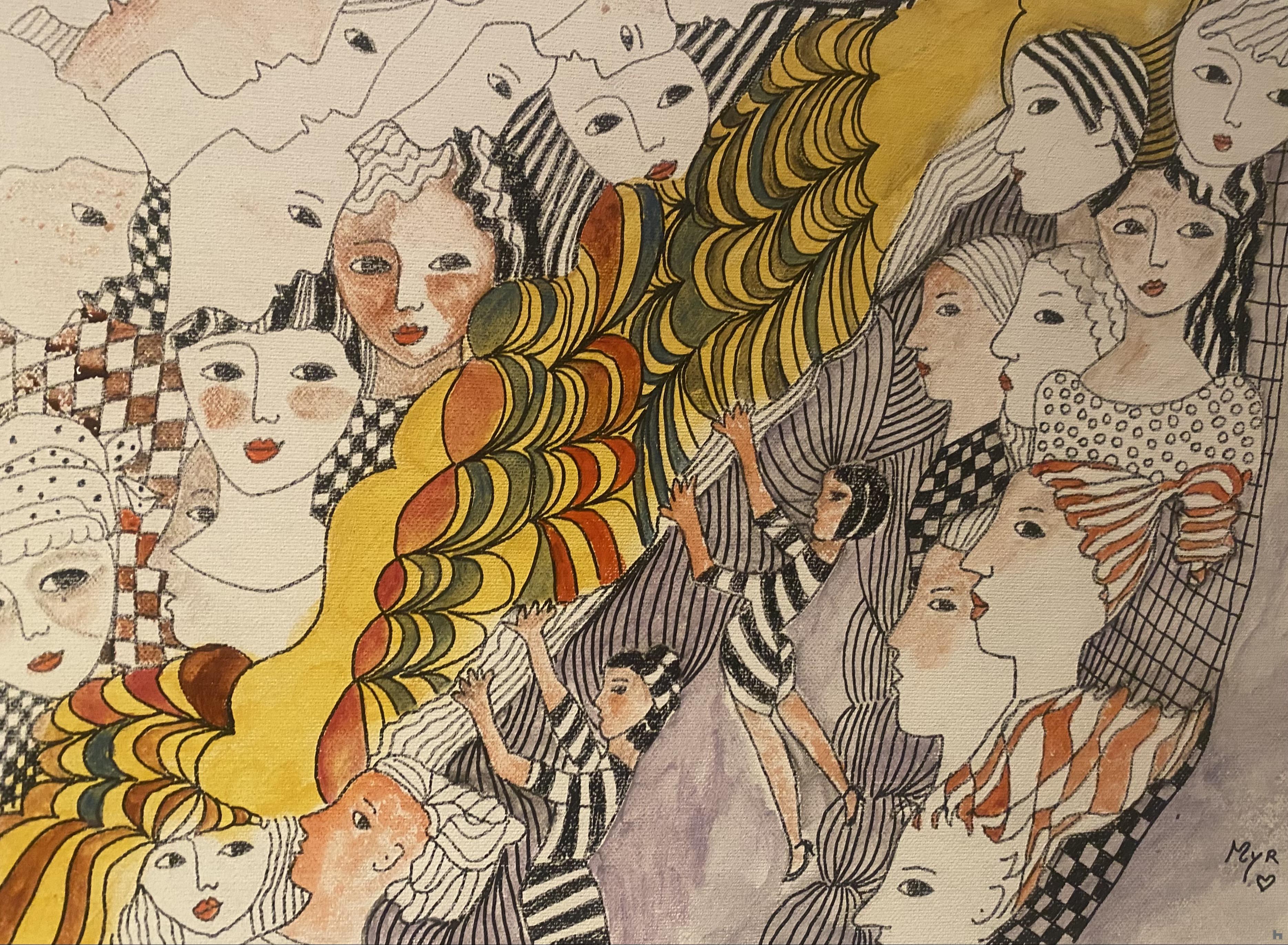 peinture sur toile de 30 x 40 cm, 2 cm d'épaisseur
