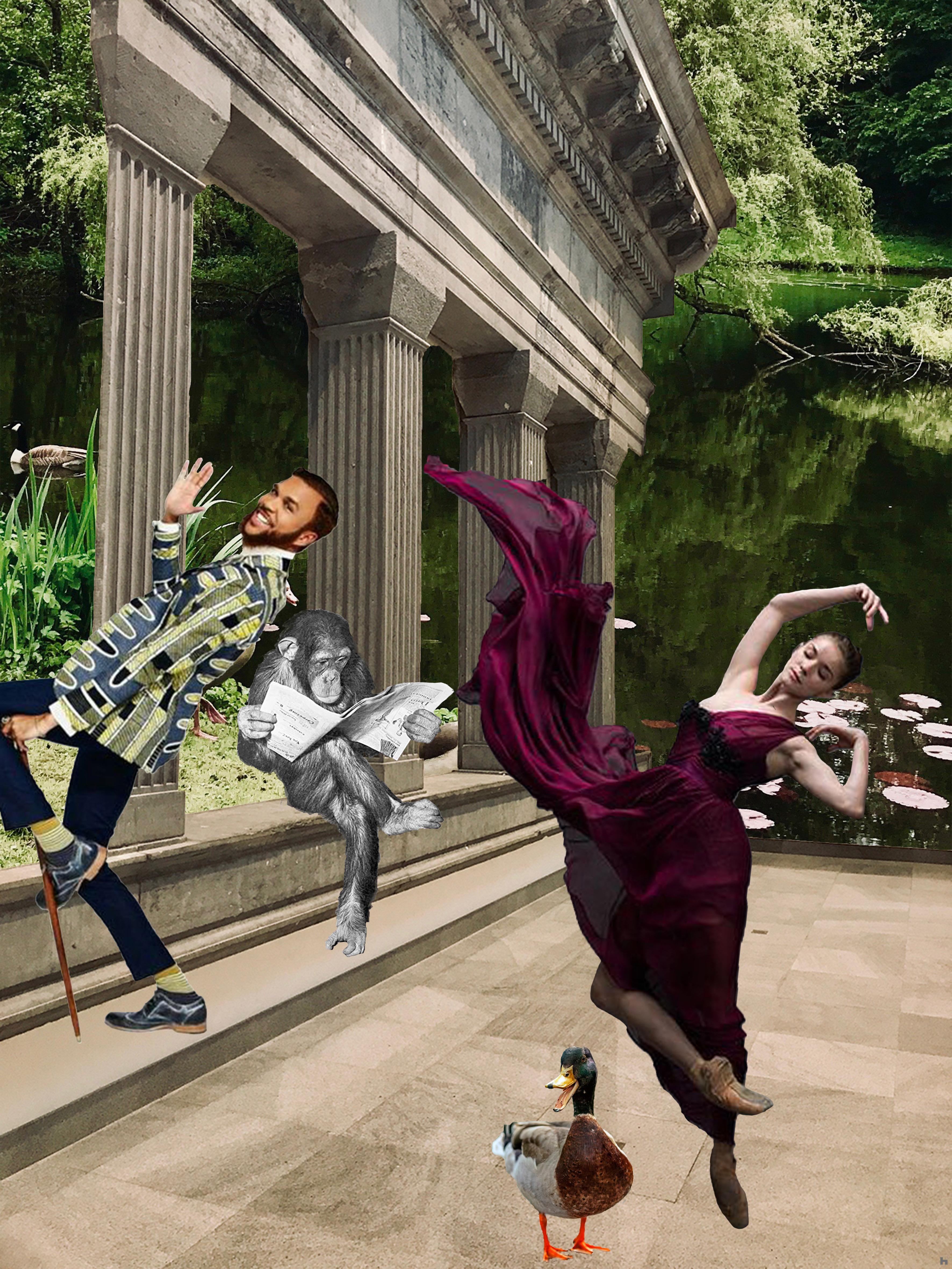 Musée Royal - Urban Delirium serie - papiercollage - origineel werk