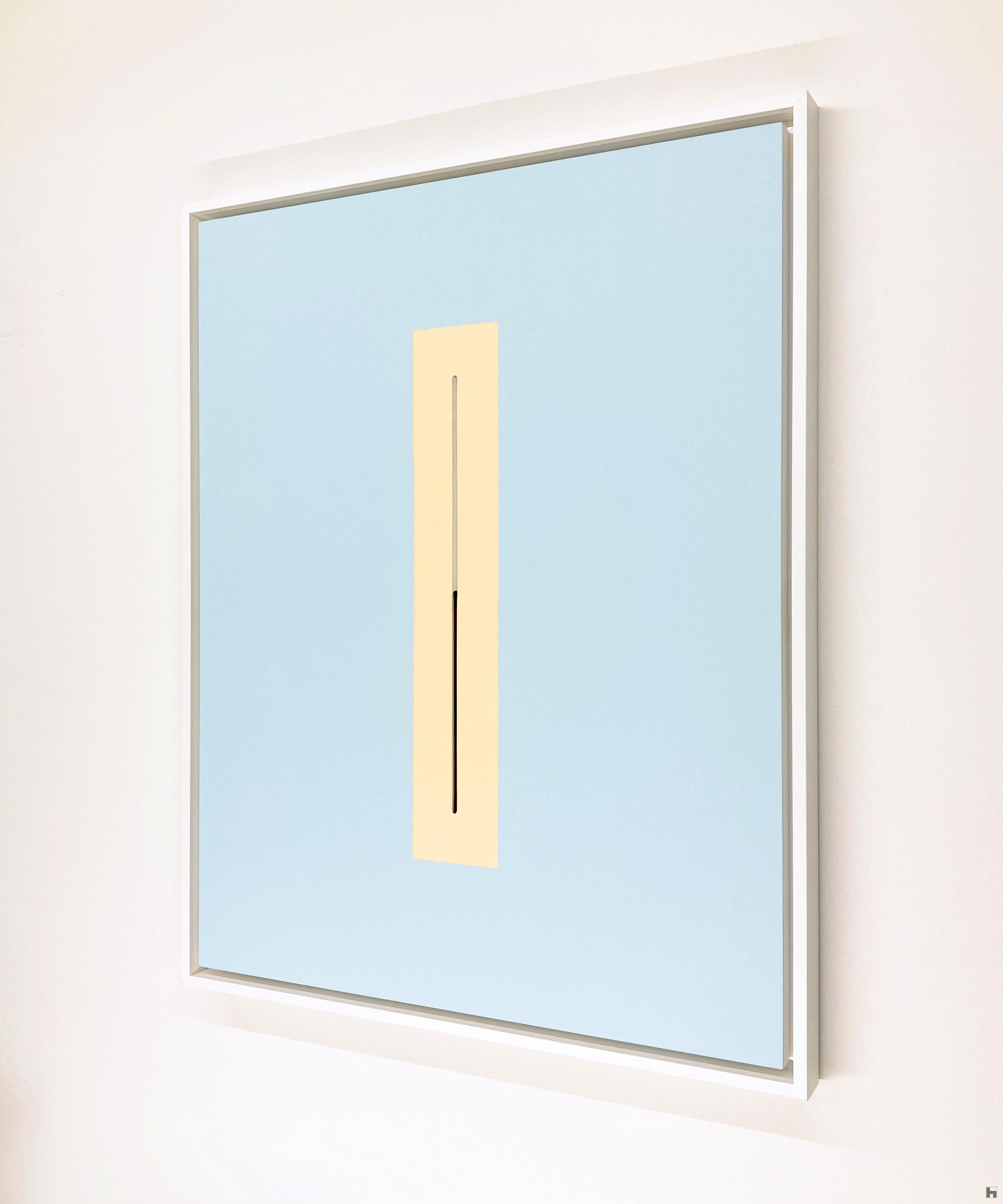 Rectangle orangé sur bleu, double découpe