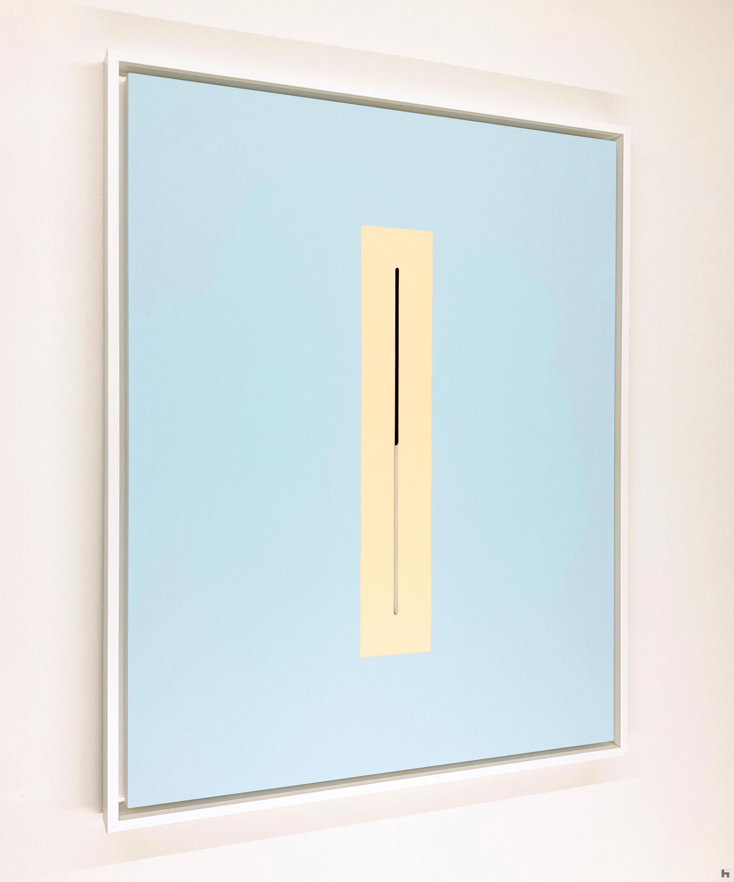 Rectangle orangé sur bleu, double découpe