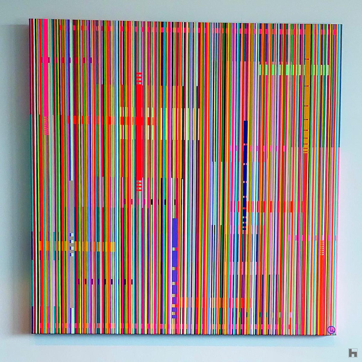 abstract paining multiple lines colors 