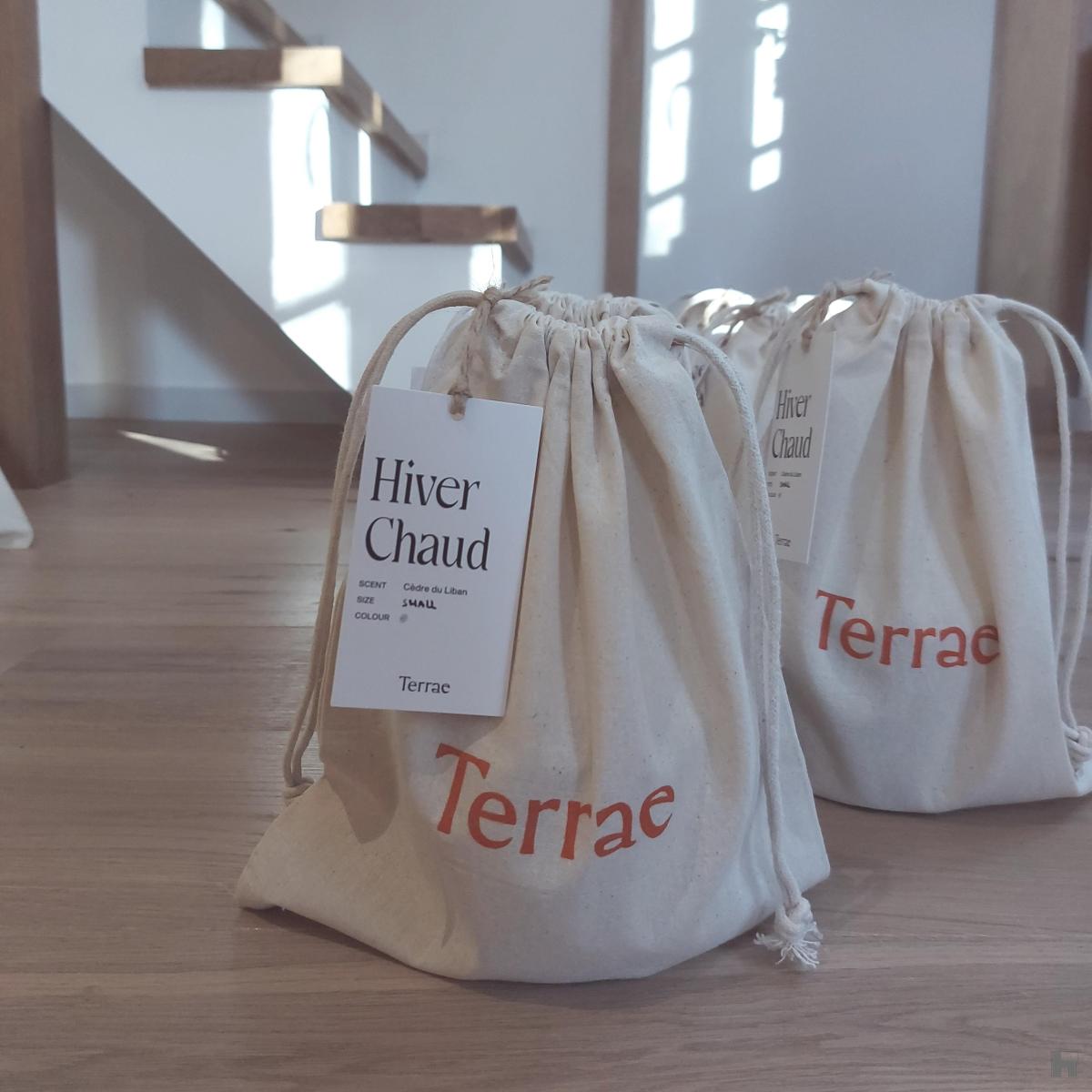 Terrae, design fragrance-free candle candle made of concrete and vegetable wax