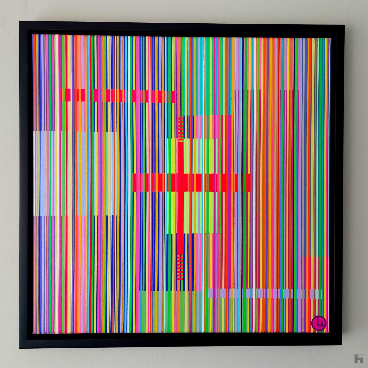 colored painting vertical lines abstract painting 