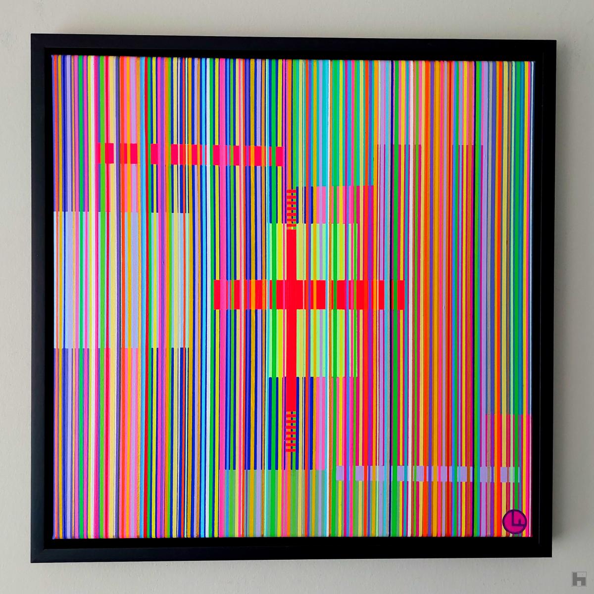 colored painting vertical lines abstract painting