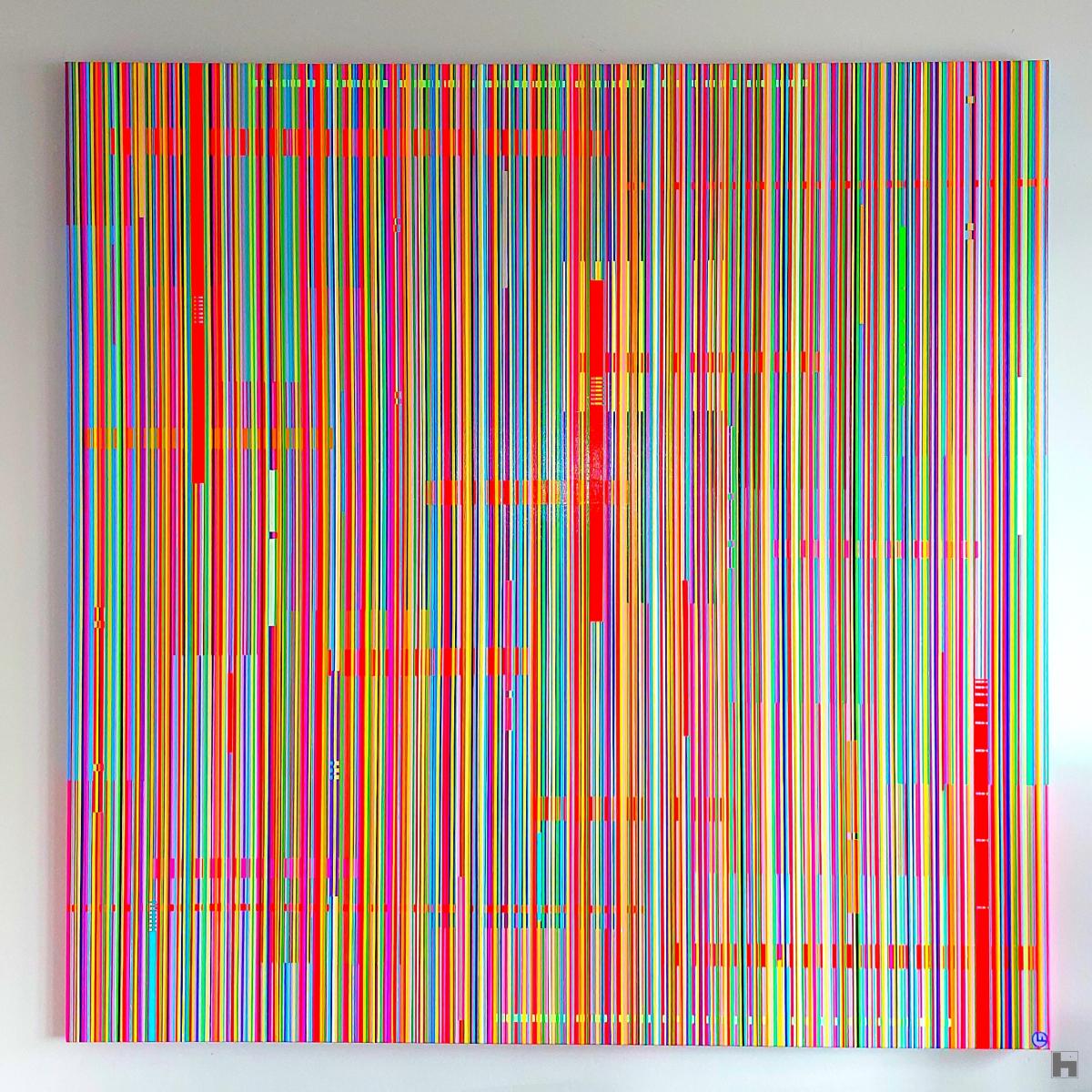 vertical multicolor lines painting