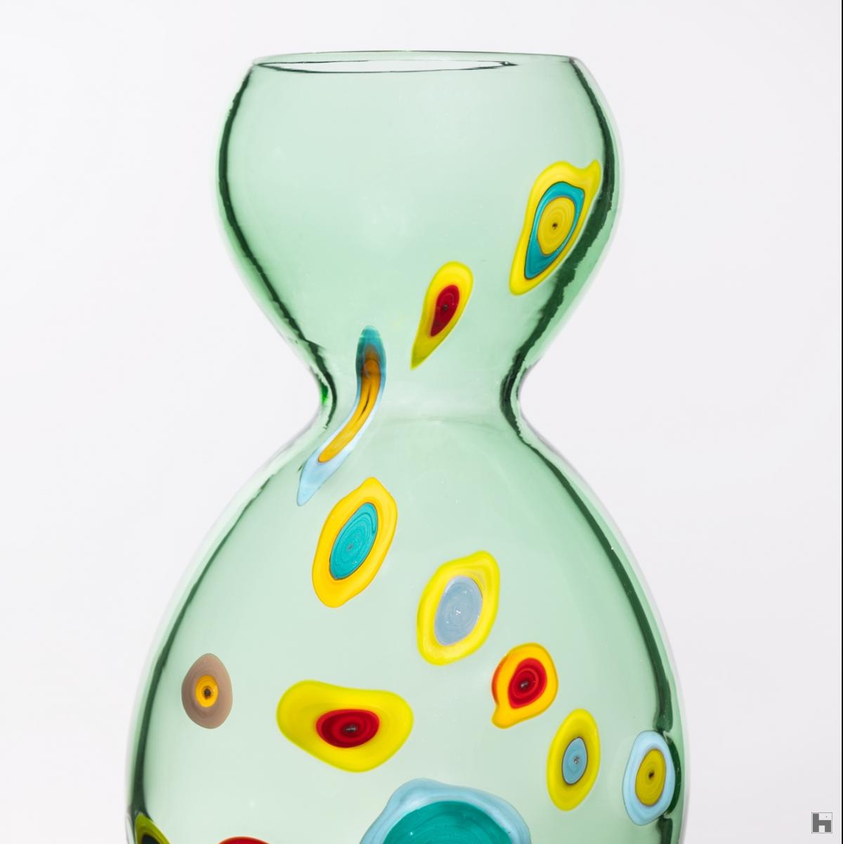 Seeds, mouth blown glass vessel made in collaboration with a glass master from Murano