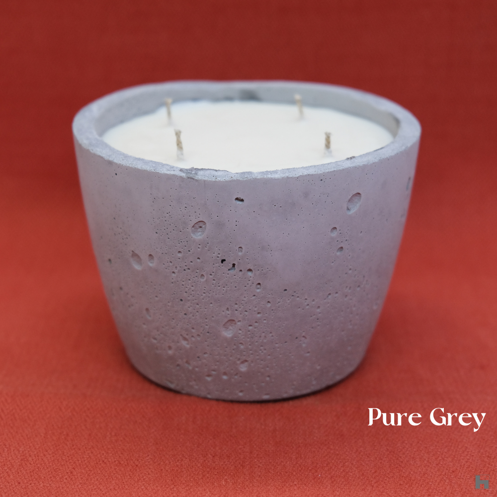 Terrae, design scented candle (Cèdre du Liban) made of concrete and vegetable wax
