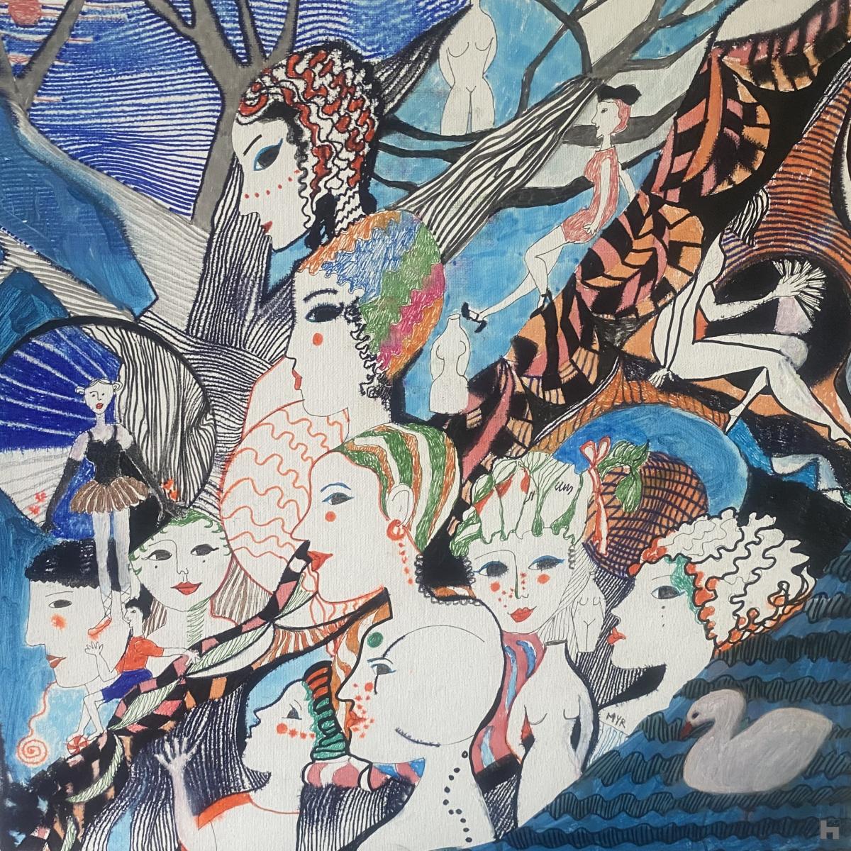 Toile carrée peinte multisujets