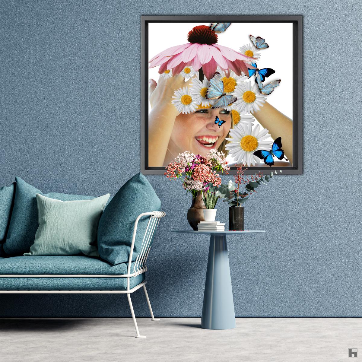 ambiance décoration, collage, papillons volent