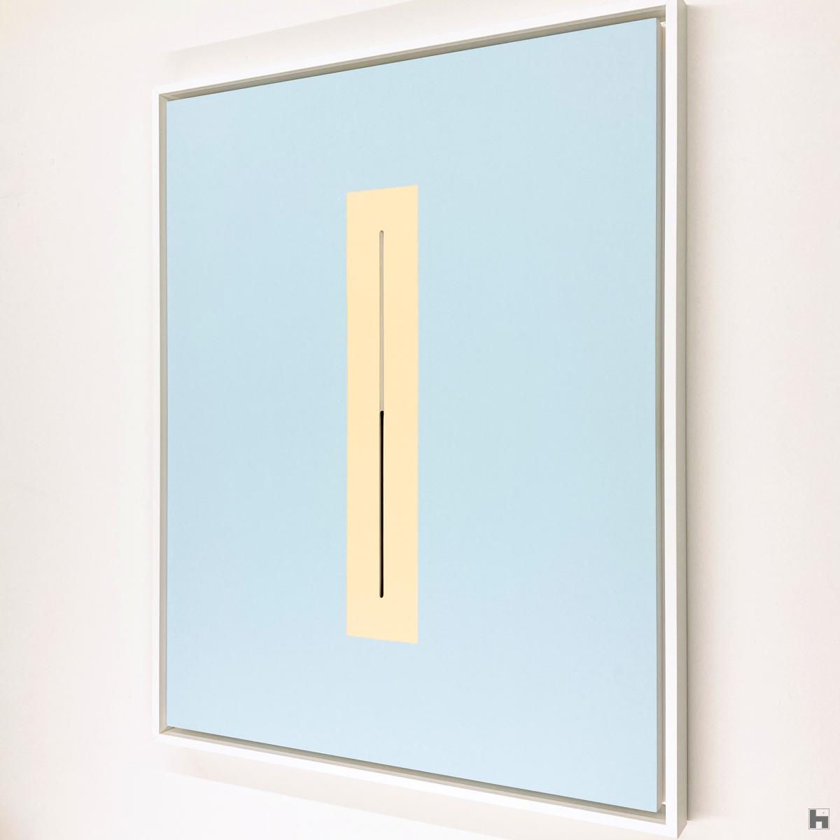 Rectangle orangé sur bleu, double découpe