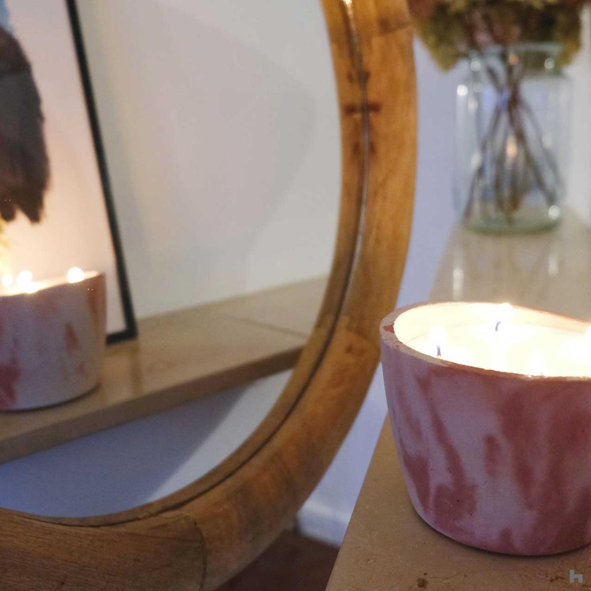 Terrae, design fragrance-free candle candle made of concrete and vegetable wax
