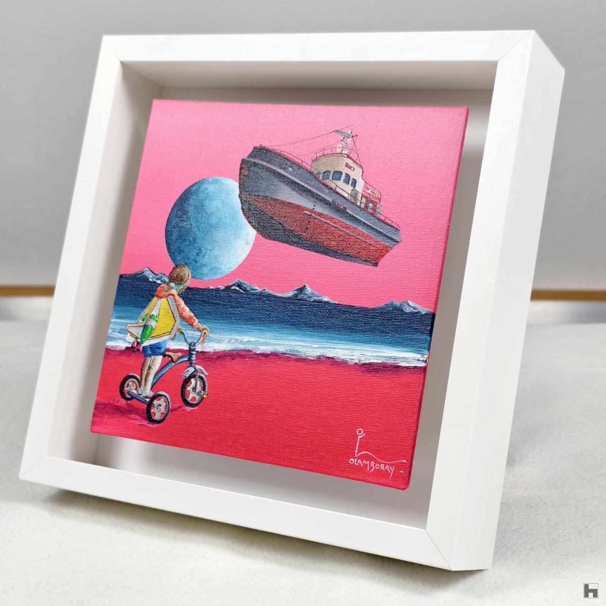 The Day She realised She Could Fly - Acrylic on Canvas panel - framed - side view