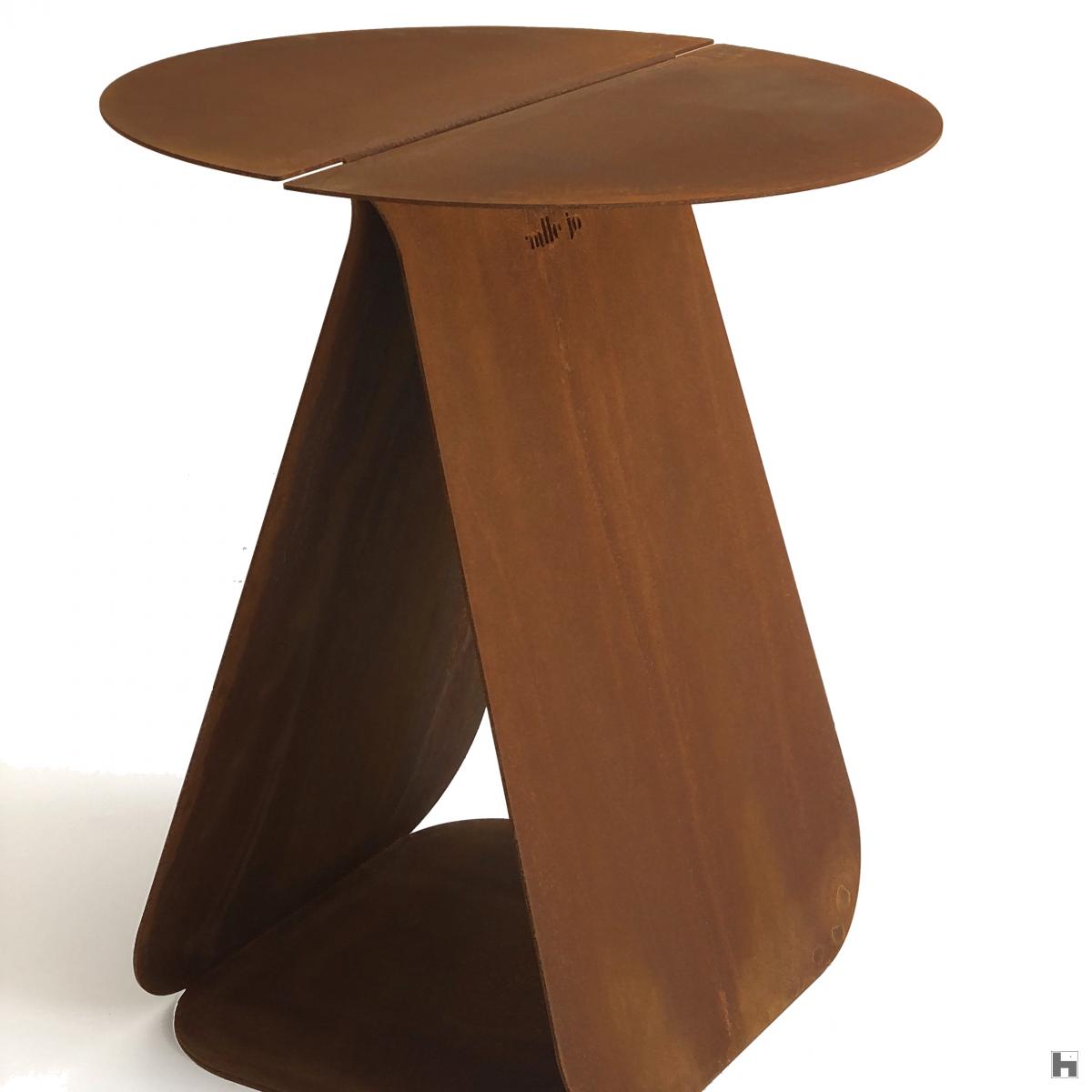 YOUMY table d'appoint design ronde symétrique - corten