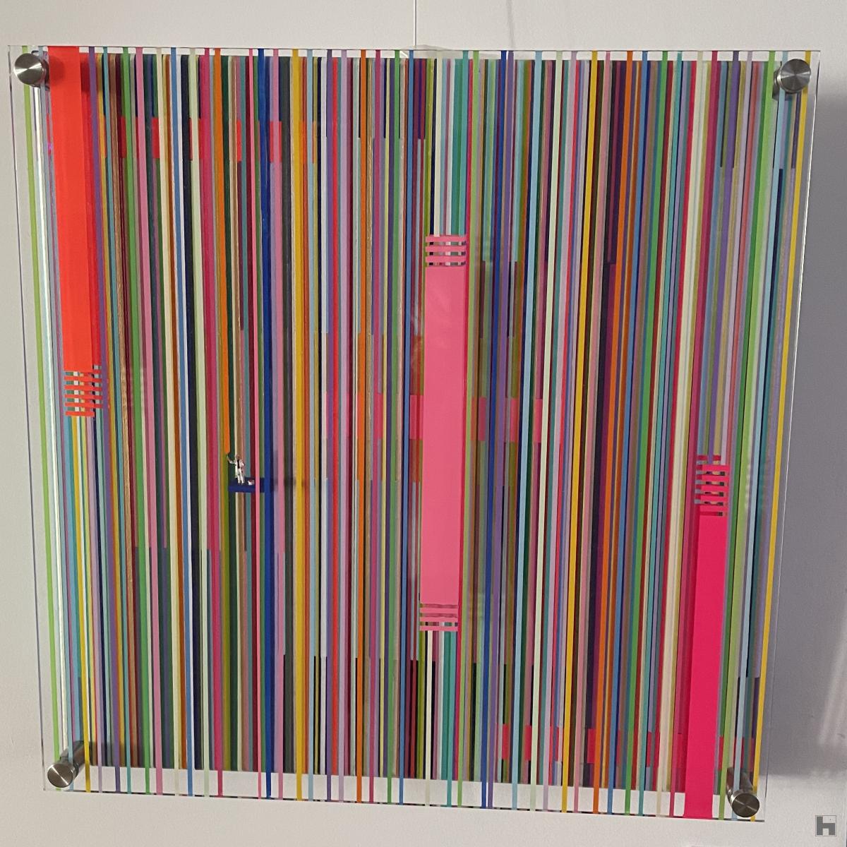 the painter Olivier Ameye schilderij met lijnen