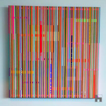 abstract paining multiple lines colors 