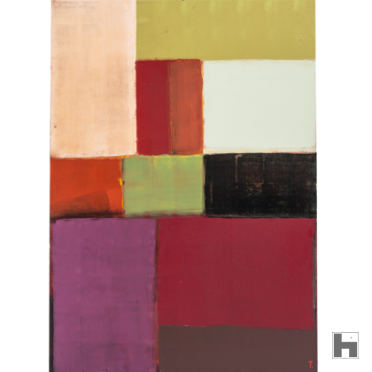 Grande toile abstraite à motifs géométriques aux couleurs vives