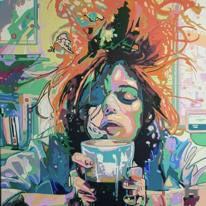 Meisje drinkt caffeine boost