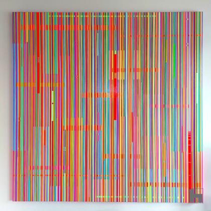 vertical multicolor lines painting 