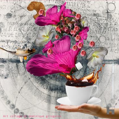 collage, petit déjeuner