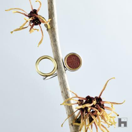 Cuff-links collection vintage leather and gold cufflinks-