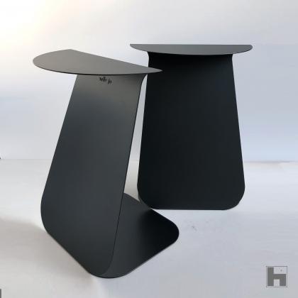 YOUMY table d'appoint design ronde symétrique - noir anodique