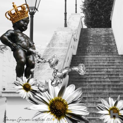 collage, manneken pis, surréalisme