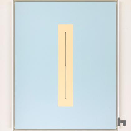 Rectangle orangé sur bleu, double découpe