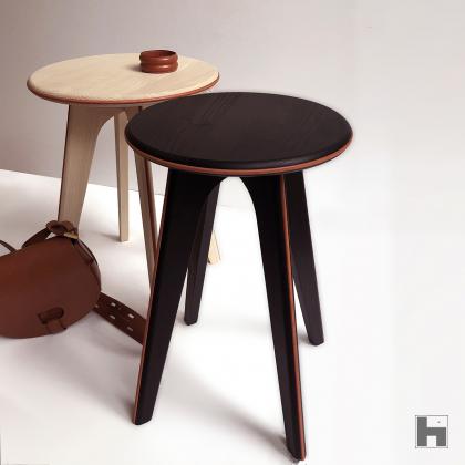 Nordic stool ASSY - black and leather