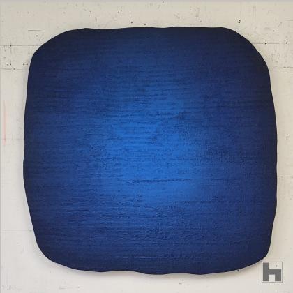 blue organic form 100 x 100 cm