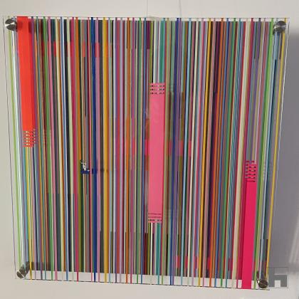 the painter Olivier Ameye schilderij met lijnen