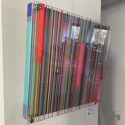 painting made of lines and plexiglass 