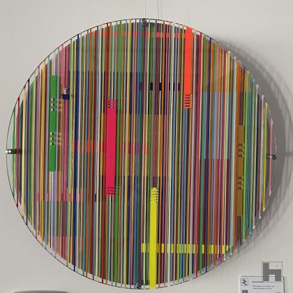 schilderij lijnen en plexi rond